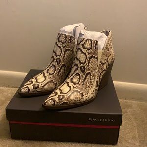 Vince Camuto Snakeprint Half Boots